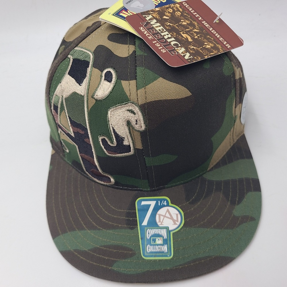 Vintage Oakland Athletics Hat Fitted 7 1/4 American Needle Camo MLB Baseball A's